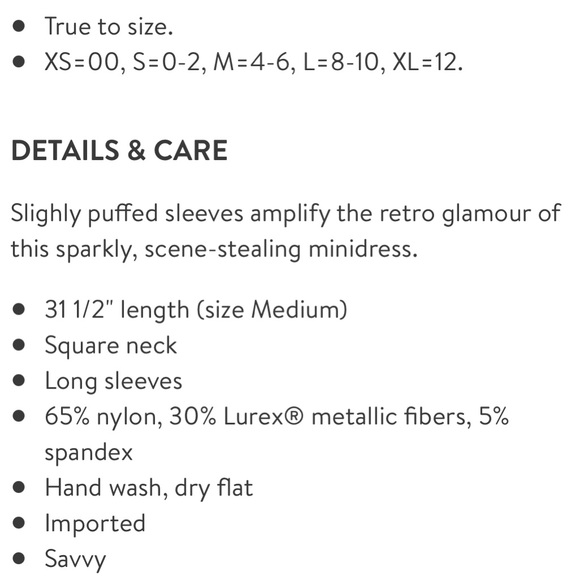 Row A | sparkly blue long sleeve mini party dress - Picture 8 of 8